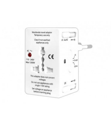 Universalus AC adapteris tinkantis daugumai Europos ir JAV (USA) šalims