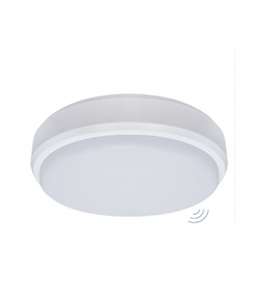 šviestuvas su judesio davikliu 230Vac, 20W, IP65  neutraliai balta,4000-4500K,  Ø218*70↕mm