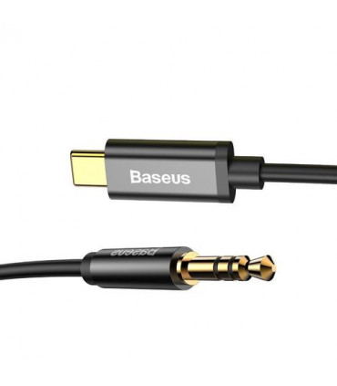 Kabelis / Adapteris USB C kištukas - 3.5mm stereo kištukas 1.2m juodas BASEUS