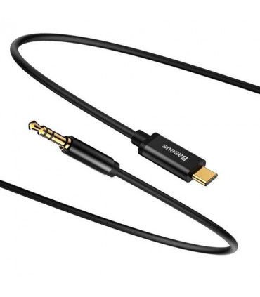 Kabelis / Adapteris USB C kištukas - 3.5mm stereo kištukas 1.2m juodas BASEUS