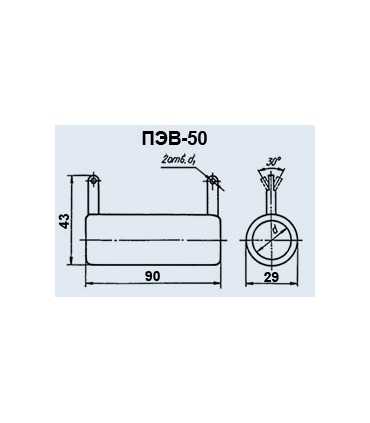 Rezistorius vielinis 50W 82R, PEV-50